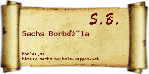 Sachs Borbála névjegykártya